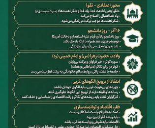 اینفوگرافی گزیده‌ی خطبه‌ های نماز جمعه ی سبزوار 14 آذر ماه 1404