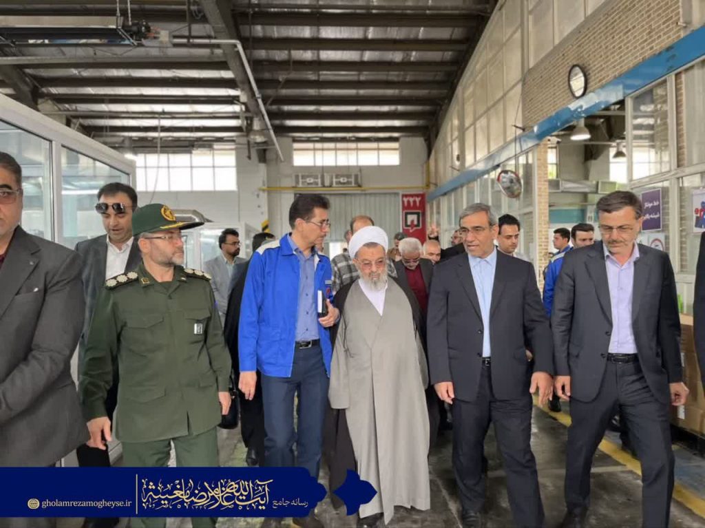 بازدید آیت‌ الله مغیثه عضو مجلس خبرگان رهبری و امام جمعه سبزوار و استاندار خراسان رضوی از کارخانه ی کابل خودرو سبزوار