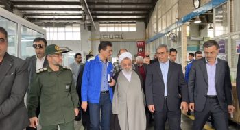 بازدید آیت‌ الله مغیثه عضو مجلس خبرگان رهبری و امام جمعه ی سبزوار و استاندار خراسان رضوی از کارخانه ی کابل خودرو سبزوار